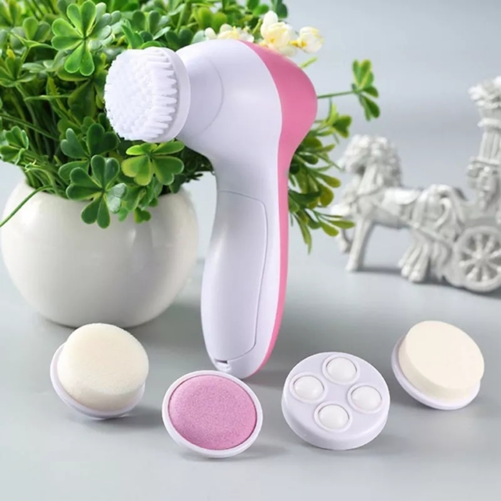 5 in 1 Electric Facial Cleansing Instruments Silicone Face Cleansing Brush